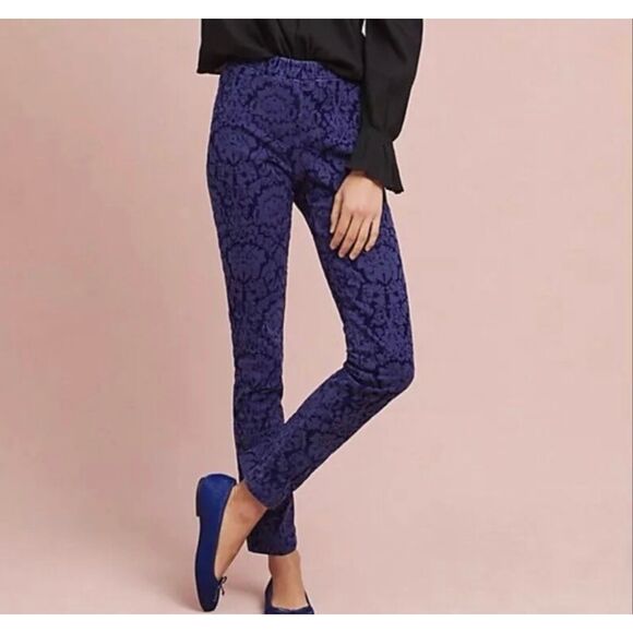 Anthropologie Pants - Anthropologie the essential skinny burnout velvet pant purple size 8